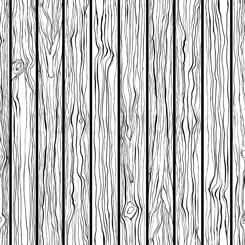 800x800 Wood Texture. Seamless Vector Pattern. Black And White Hand Drawn