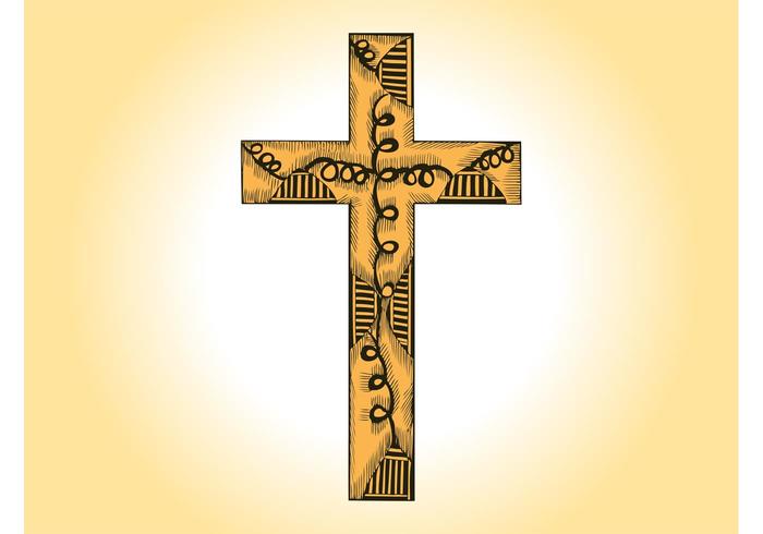 700x490 Wooden Cross Vector