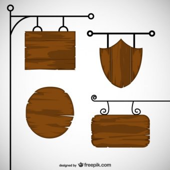 340x340 Wood Sign Banners 123freevectors