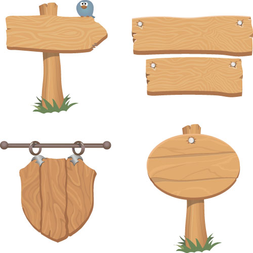 500x499 Wooden Signs Design Vectors Set 04 Free Download