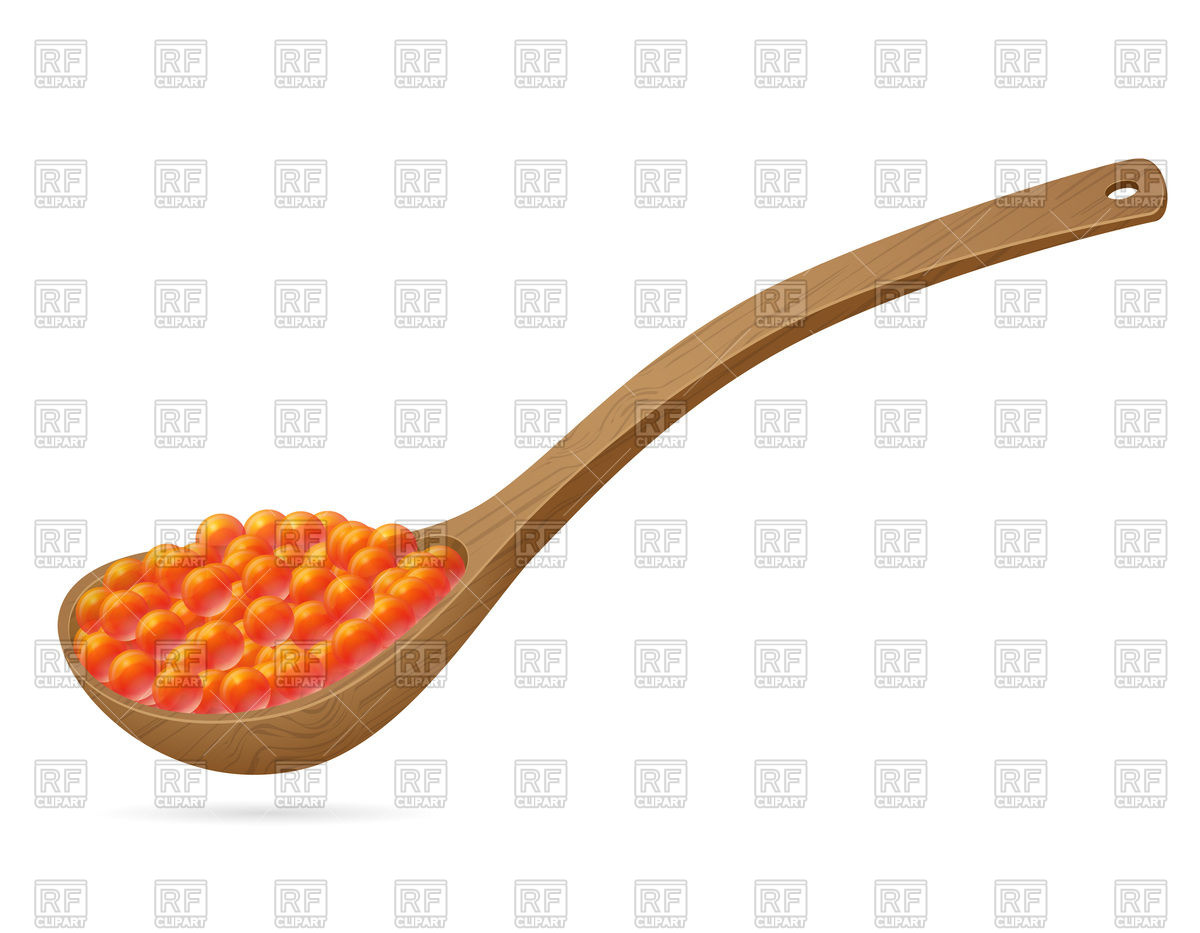 1200x933 Red Caviar In Wooden Spoon Vector Image Vector Artwork Of Food