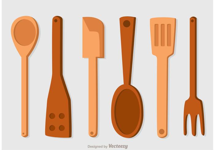 700x490 Wooden Spoons Icons Vector Pack