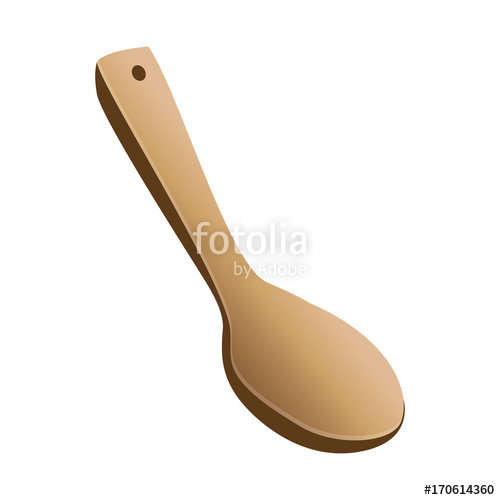 500x500 Wooden Spoon Isolated Icon Vector Illustration Graphic Design
