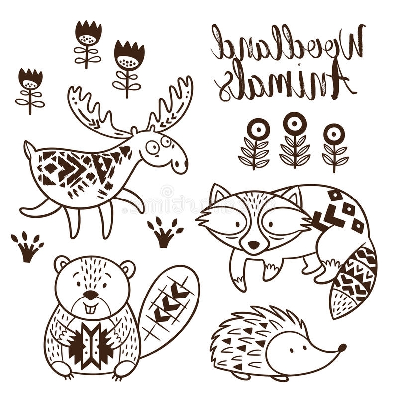 800x800 Woodland Animals Coloring Pages Hk42 Decorative Ornamental