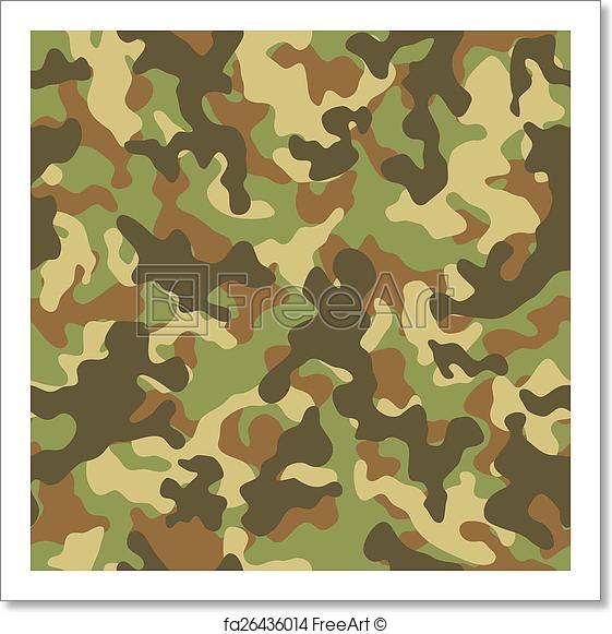 561x581 Free Art Print Of Woodland Camouflage Seamless Pattern. Vector