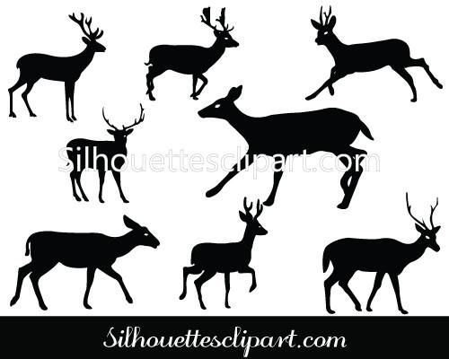 500x400 Deer Silhouette Vector Pack Silhouettes Vector