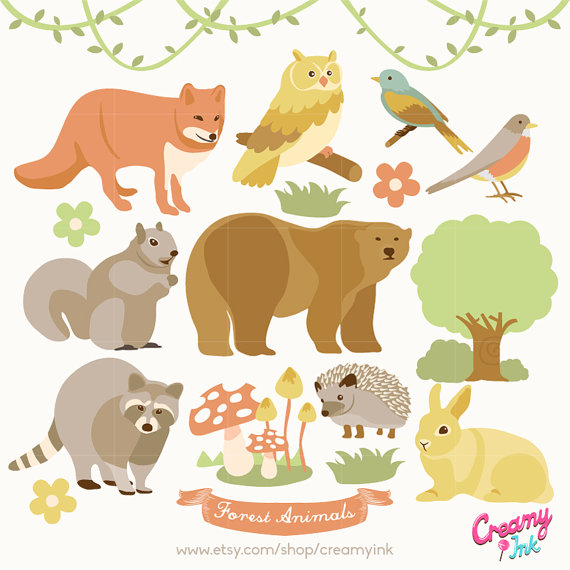 570x570 Woodland Clipart Vector ~ Frames ~ Illustrations ~ Hd Images