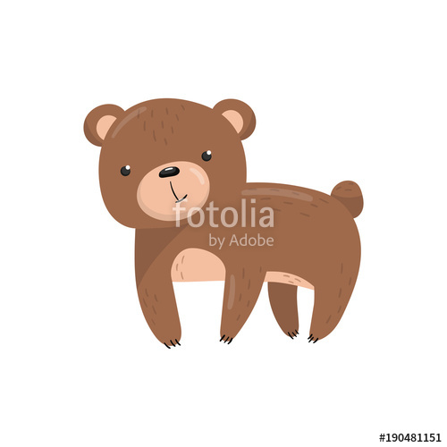 500x500 Brown Bear Woodland Cute Animal Cartoon Vector Illustration Stock