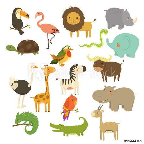 500x498 Cute Woodland And Jungle Animals Vector Set