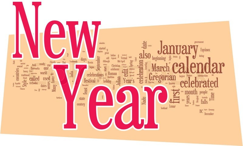 800x482 New Year Word Cloud Stock Vector Colourbox