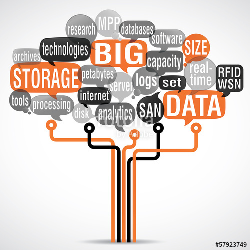 500x500 Word Cloud Bubbles Electronic Tree Big Data Stock Image And