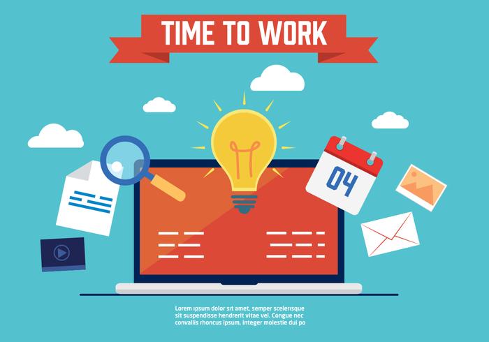 700x490 Free Time To Work Vector Illustration