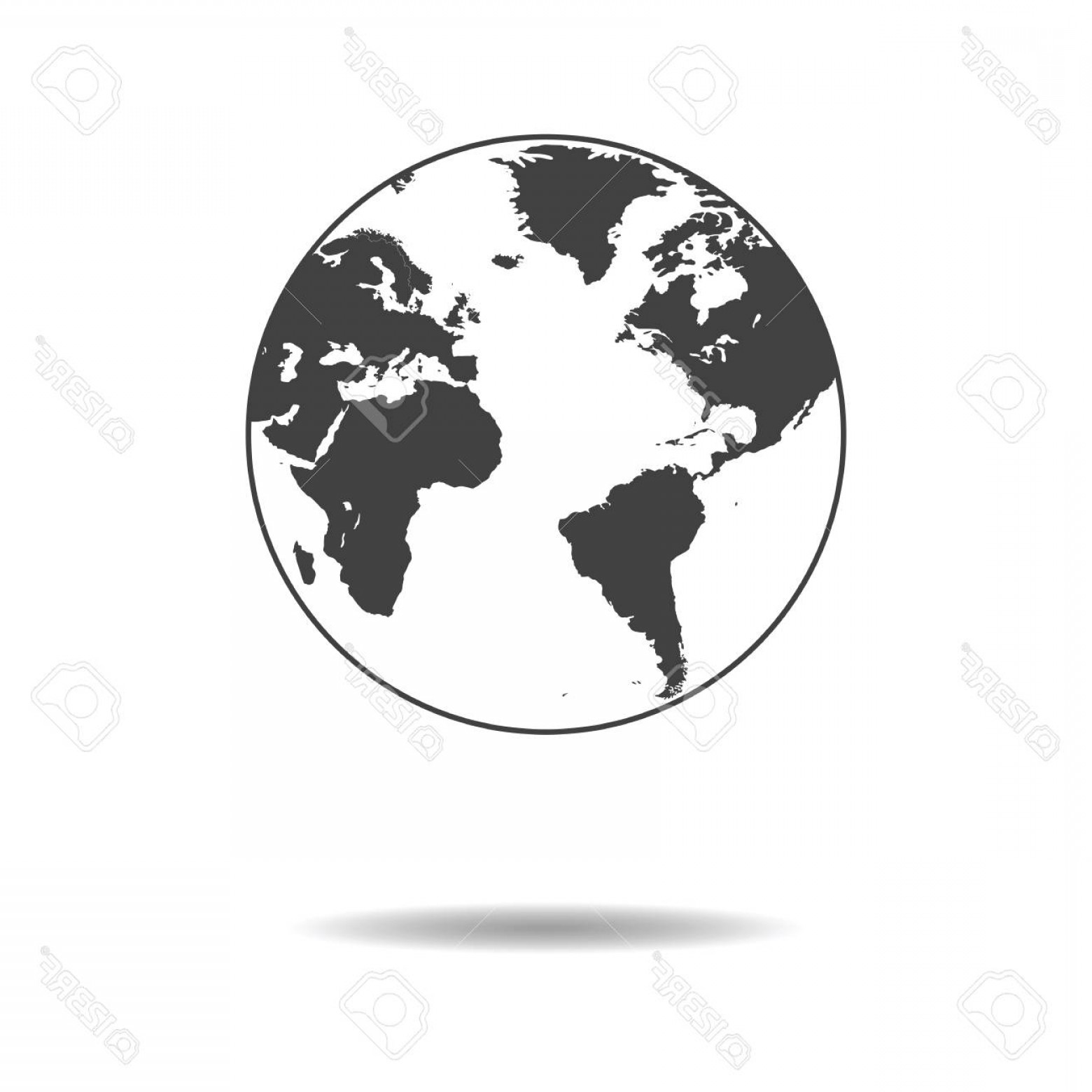 1560x1560 Photostock Vector World Icon Simple Flat Design Of Globe Isolated
