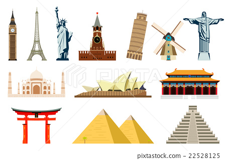 450x318 World Landmarks. Vector