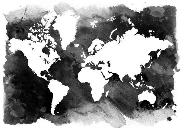 600x426 Watercolor World Map Vector 04 Free Download