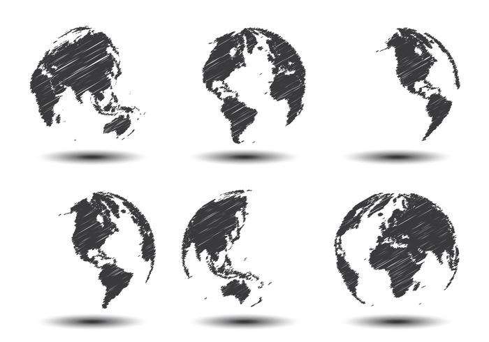 700x490 Sketch World Map Vectors