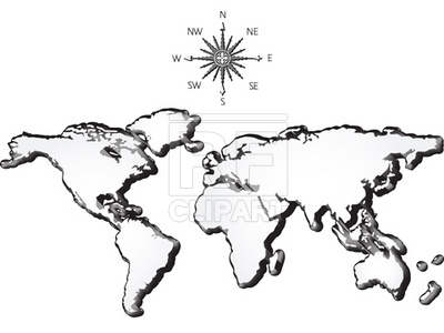 400x300 World Map And Wind Rose Vector Image Vector Artwork Of Signs