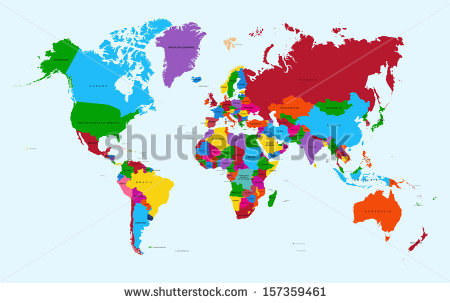 450x303 Detailed Vector World Map With Selectable Countries World
