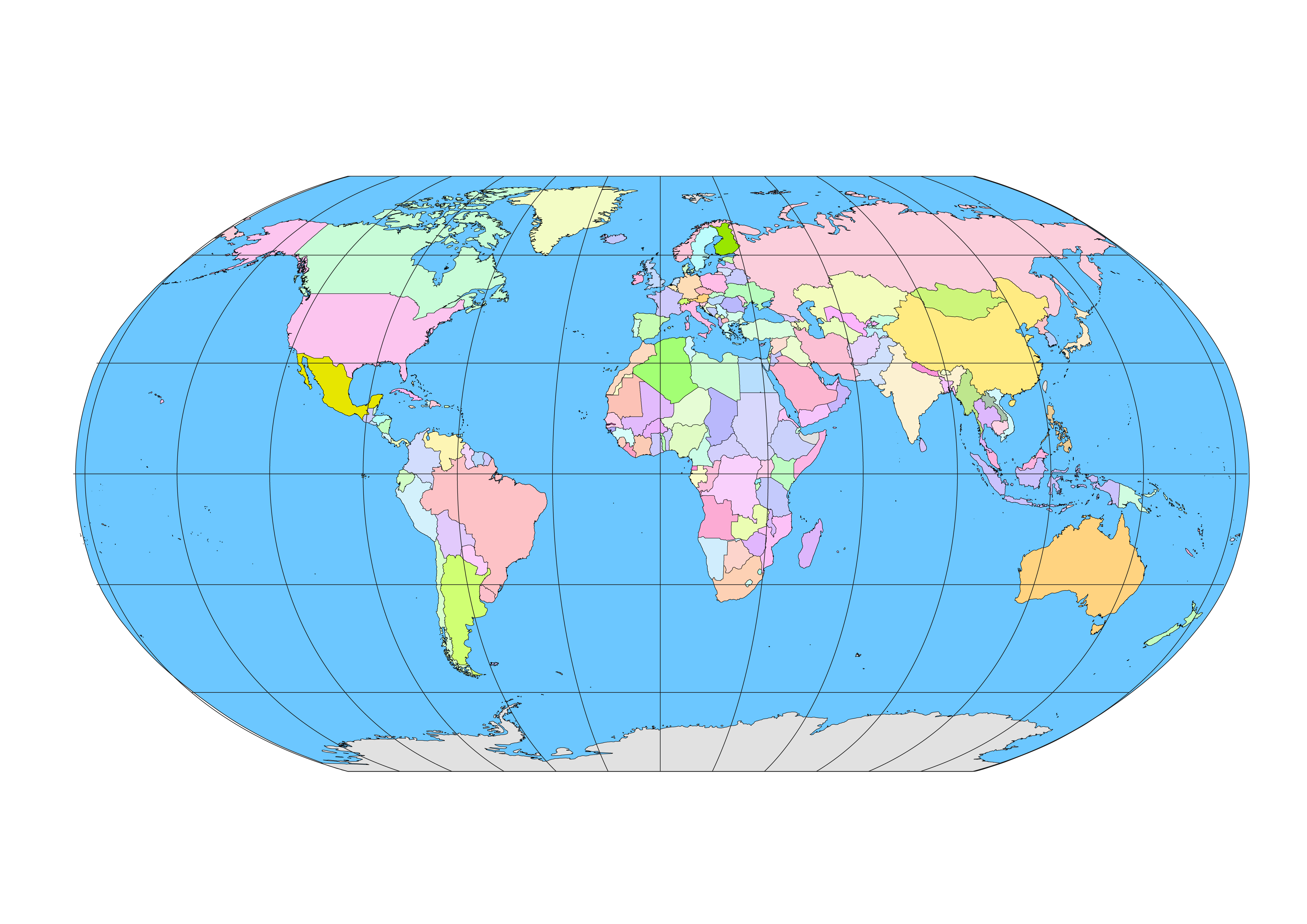 4961x3508 144 Free Vector World Maps