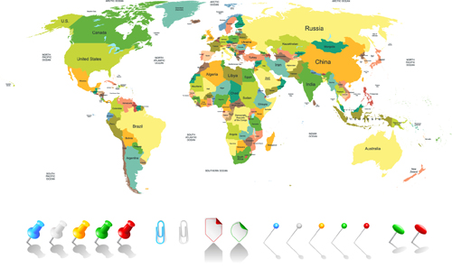 500x297 Colored World Map Design Vector Free Download