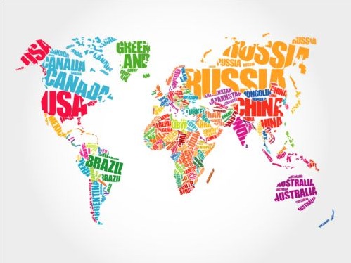 499x374 Country Text With World Map Vector Free Vectors Ui Download