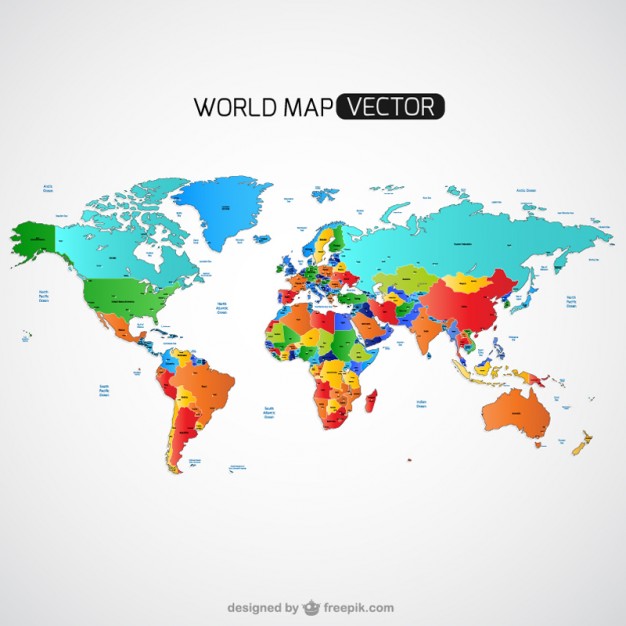 626x626 Colorful World Map Vector Free Download