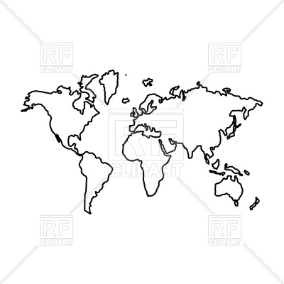400x400 World Map Outline Vector Image Vector Artwork Of Signs, Symbols