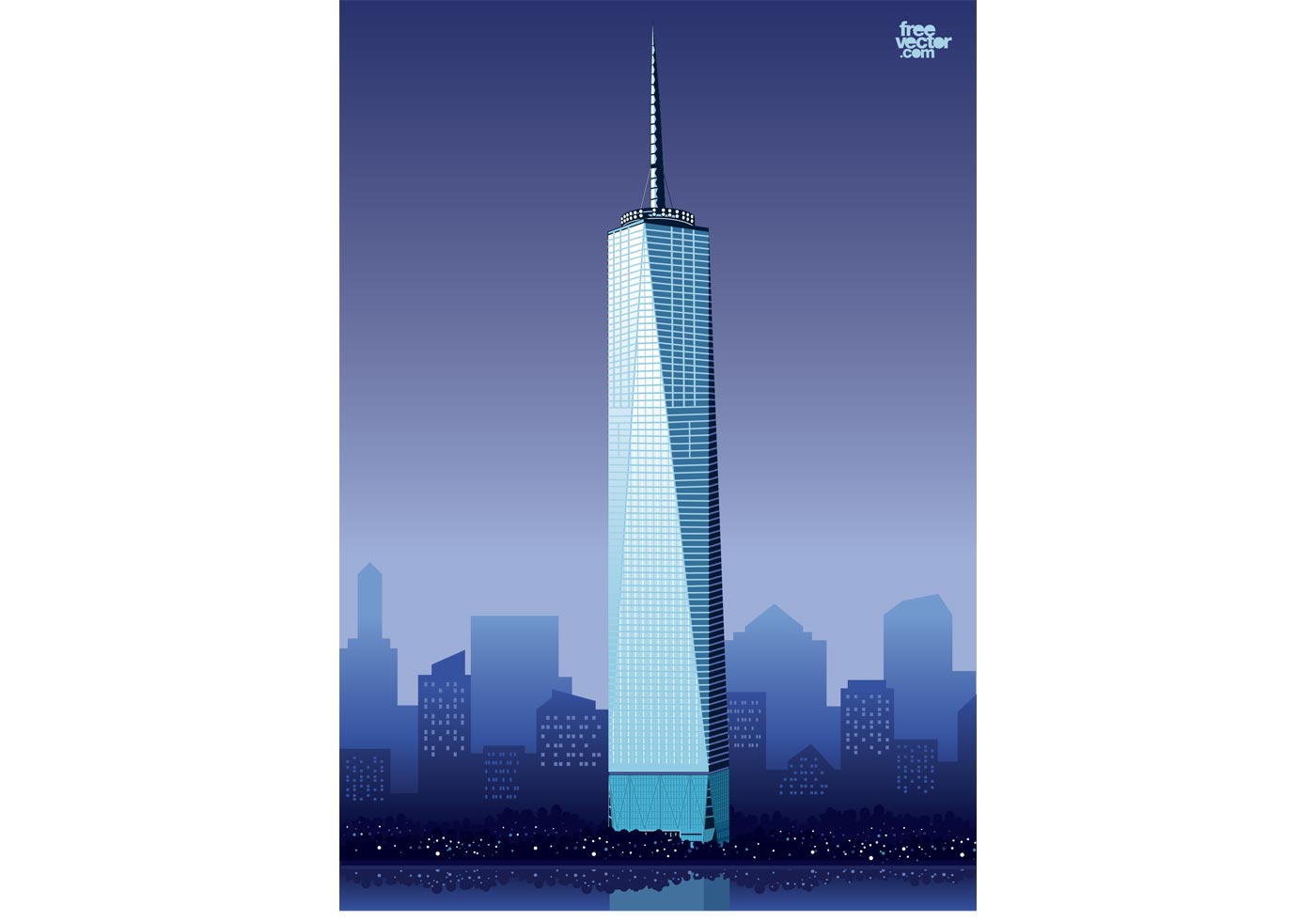 1400x980 World Trade Center New York Free Vector Art