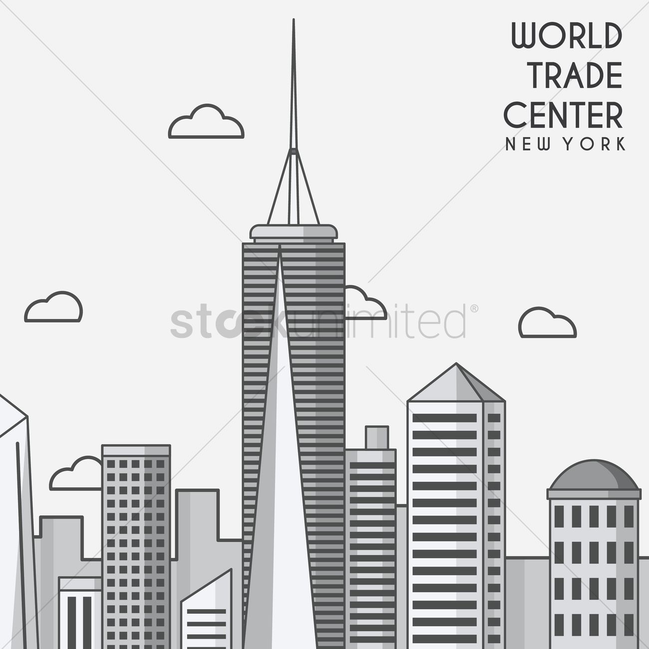 1300x1300 World Trade Center Vector Image
