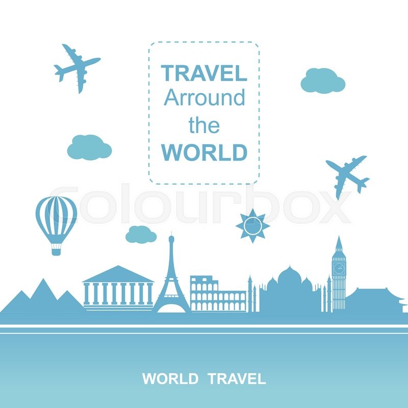 800x800 Famouse Places. Travel Arround The World Vector Illustration
