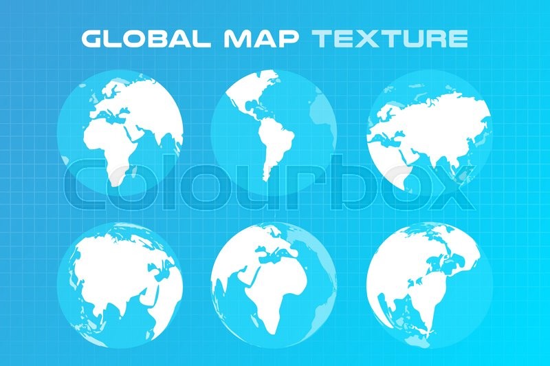 800x532 World Vector Map. Globe Earth Texture Map. Globe Vector Map View