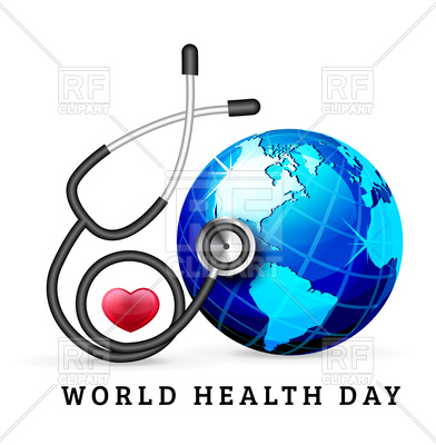 392x400 World Health Day Background With Globe And Stethoscope Vector