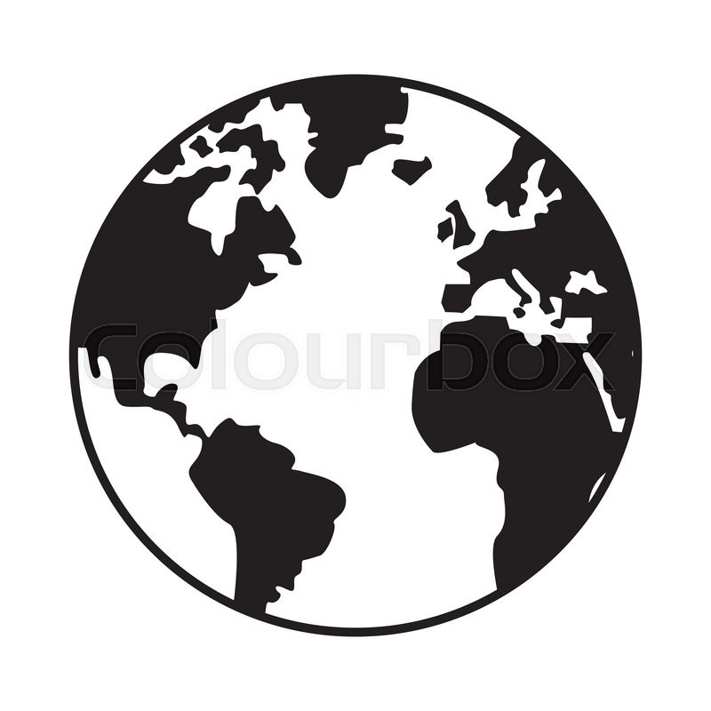 800x800 World Map Globe Earth Icon Isolated Vector Illustration Stock
