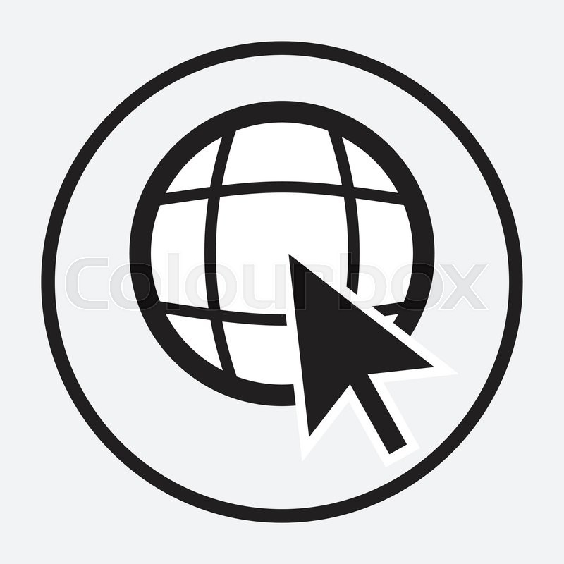 800x800 Web Globe With Arrow Cursor Monochrome. Globe Web And World Wide