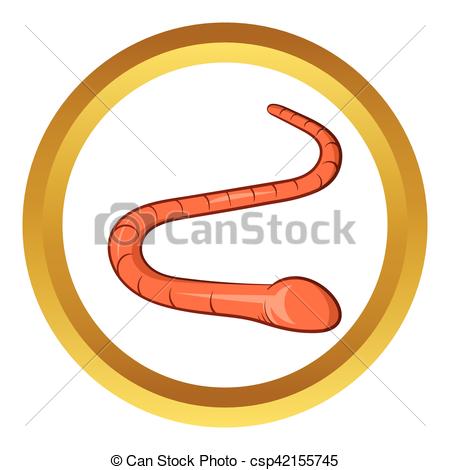 450x470 Worm Vector Icon, Cartoon Style. Worm Vector Icon In Golden Circle