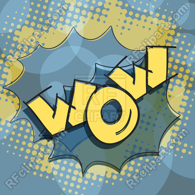 400x400 Wow Hand Lettering Text Pop Art Style Vector Image Vector