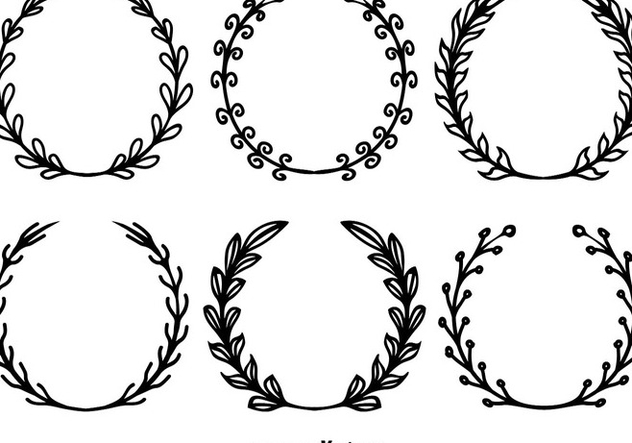632x443 Hand Drawn Wreath Vectors Free Vector Download 356181 Cannypic