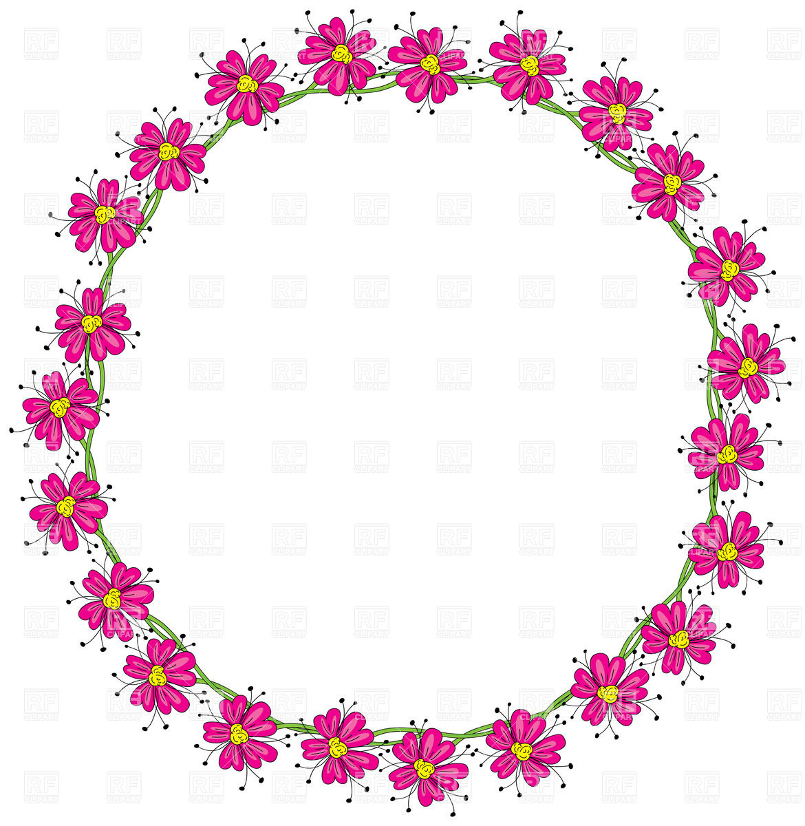 1170x1200 Pink Floral Wreath Vector Image Vector Artwork Of Design
