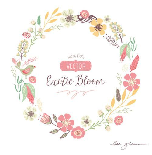 500x511 Free Floral Wreath Vector 212 Best Graphic Freebies Images On
