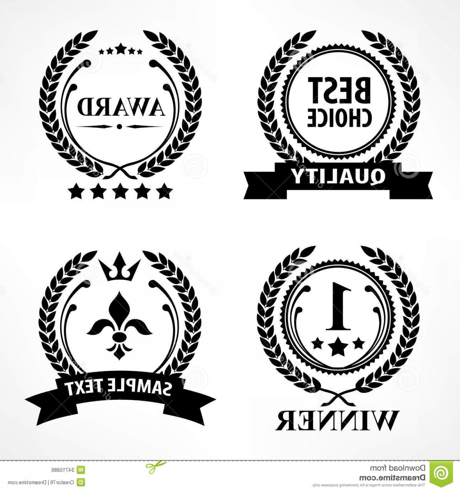 1560x1668 Royalty Free Stock Photos White Floral Laurel Wreath Vector Set