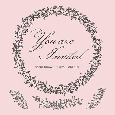 490x490 Hand Drawn Wreath Free Vector Art