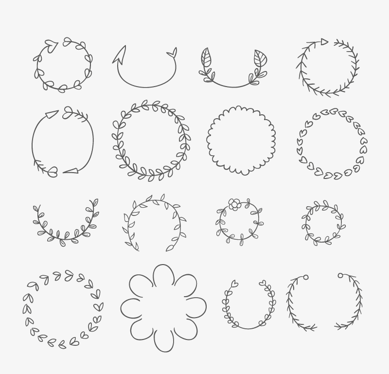 800x769 Hand Drawn Wreath Vector Free Download Ai Files