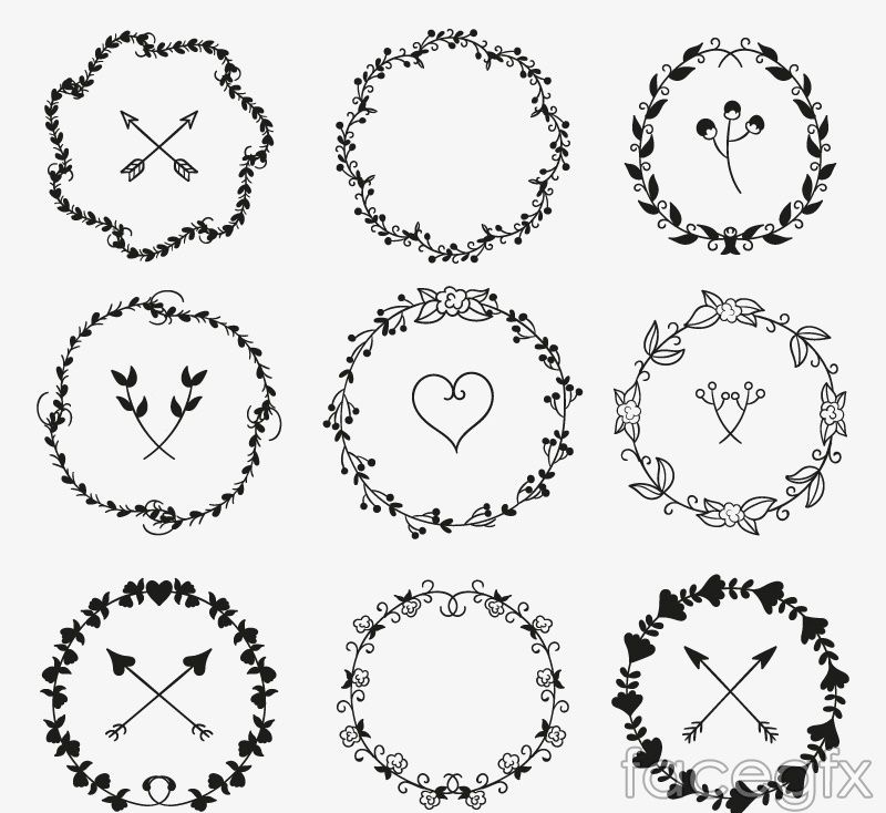 800x734 9 Hand Painted Tree Wreath Vector Free Vectors