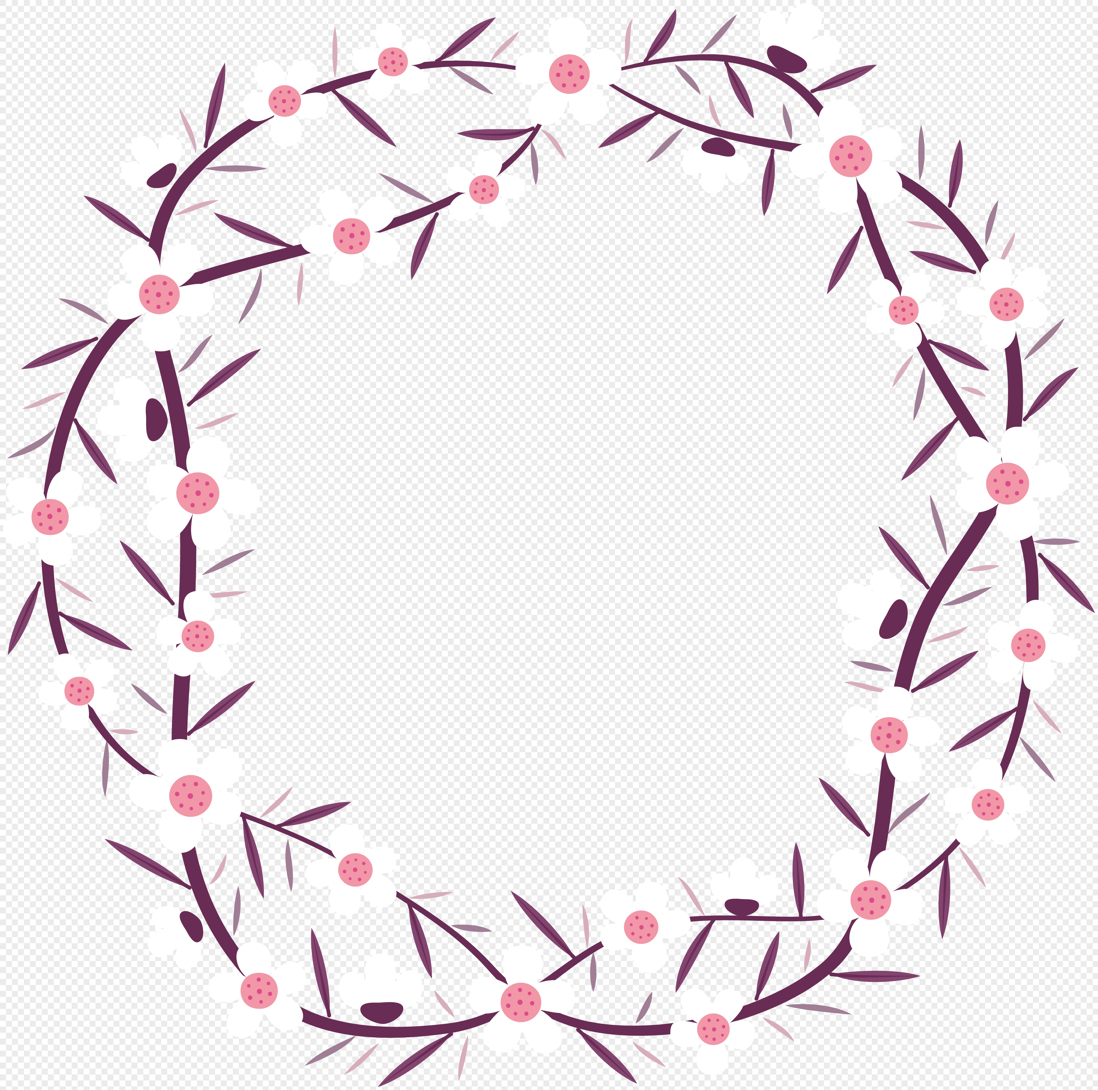 3678x3652 Flower Wreath Fresh Plant Wreath Vector Material Image Picture