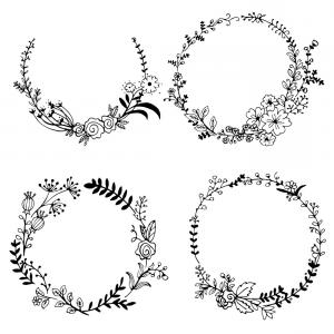 300x300 Hand Drawn Wreath Vector Pack Ii Shopatcloth