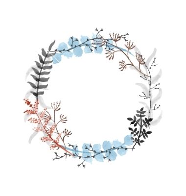 380x400 Hand Drawn Floral Wreath Vector Vectorsstencils
