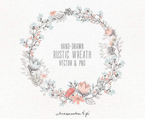 570x470 Drawn Wreath Flower Border