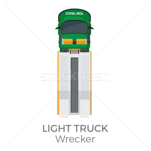 600x600 Wrecker Light Truck Top View Flat Vector Icon Vector Illustration
