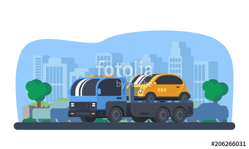 500x300 Wrecker Car In City Stock Image And Royalty Free Vector Files On