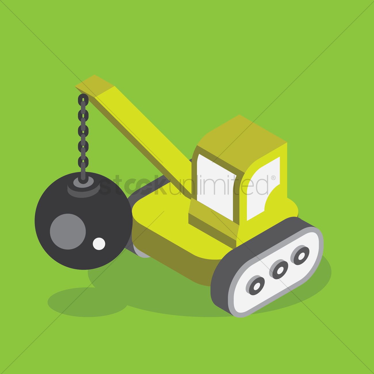1300x1300 Wrecking Ball Crane Vector Image